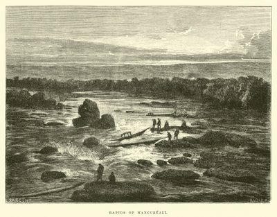 Rapids of Mancureali by Edouard Riou
